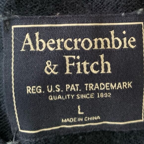 Abercrombie & Fitch Black Pima Cotton V Neck Sweater Sz L - Picture 3 of 6